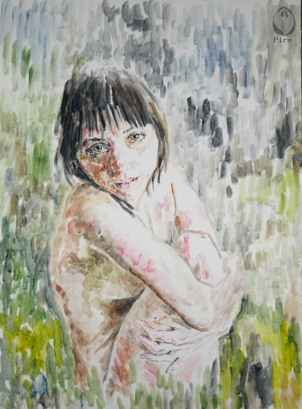 oil on paper - olio su carta di Piro